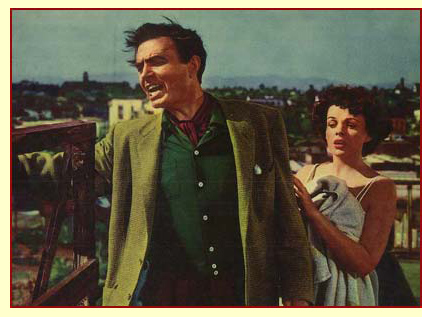 James Mason and Judy on the roof