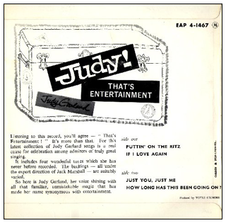 Judy Garland That's Entertainment 45 EP back cover
