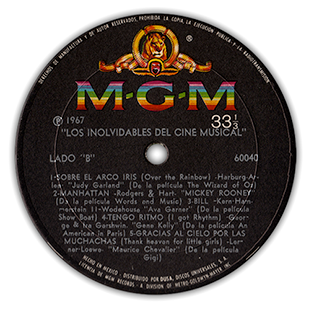 Los Inolvidables Del Cine Musical label