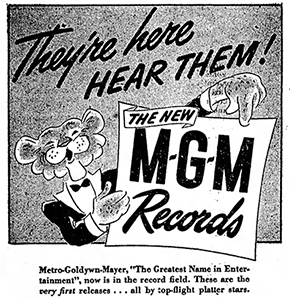March 7, 1947 MGM Records promotional newspaper advertisement.